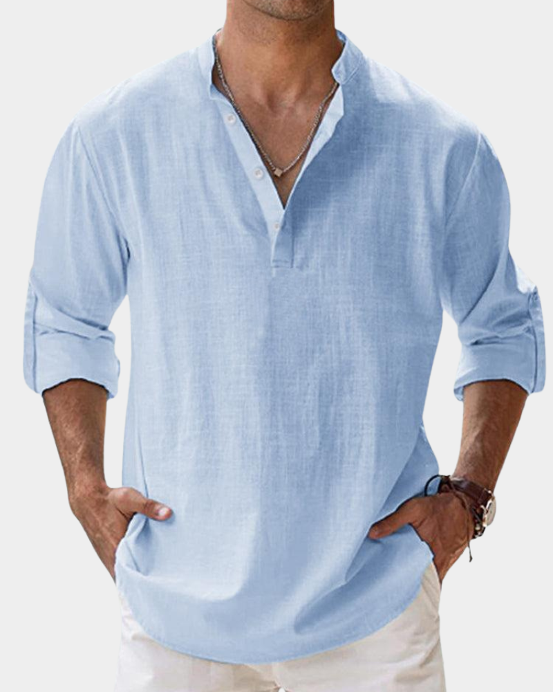 Casual Long Sleeve Shirt Cotton Linen for Men | Perfect for Everyday Wear