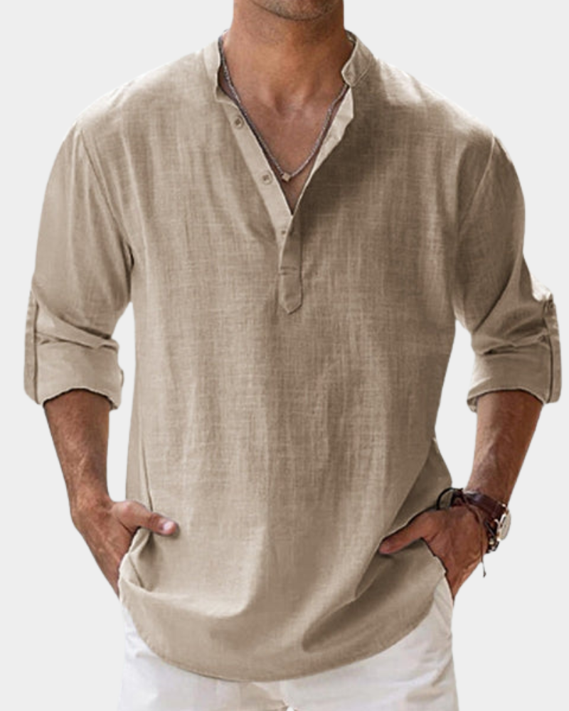 Casual Long Sleeve Shirt Cotton Linen for Men | Perfect for Everyday Wear