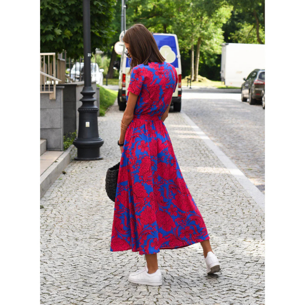 Maxi Dress V Neck Floral Print for Women | Perfect for Summer