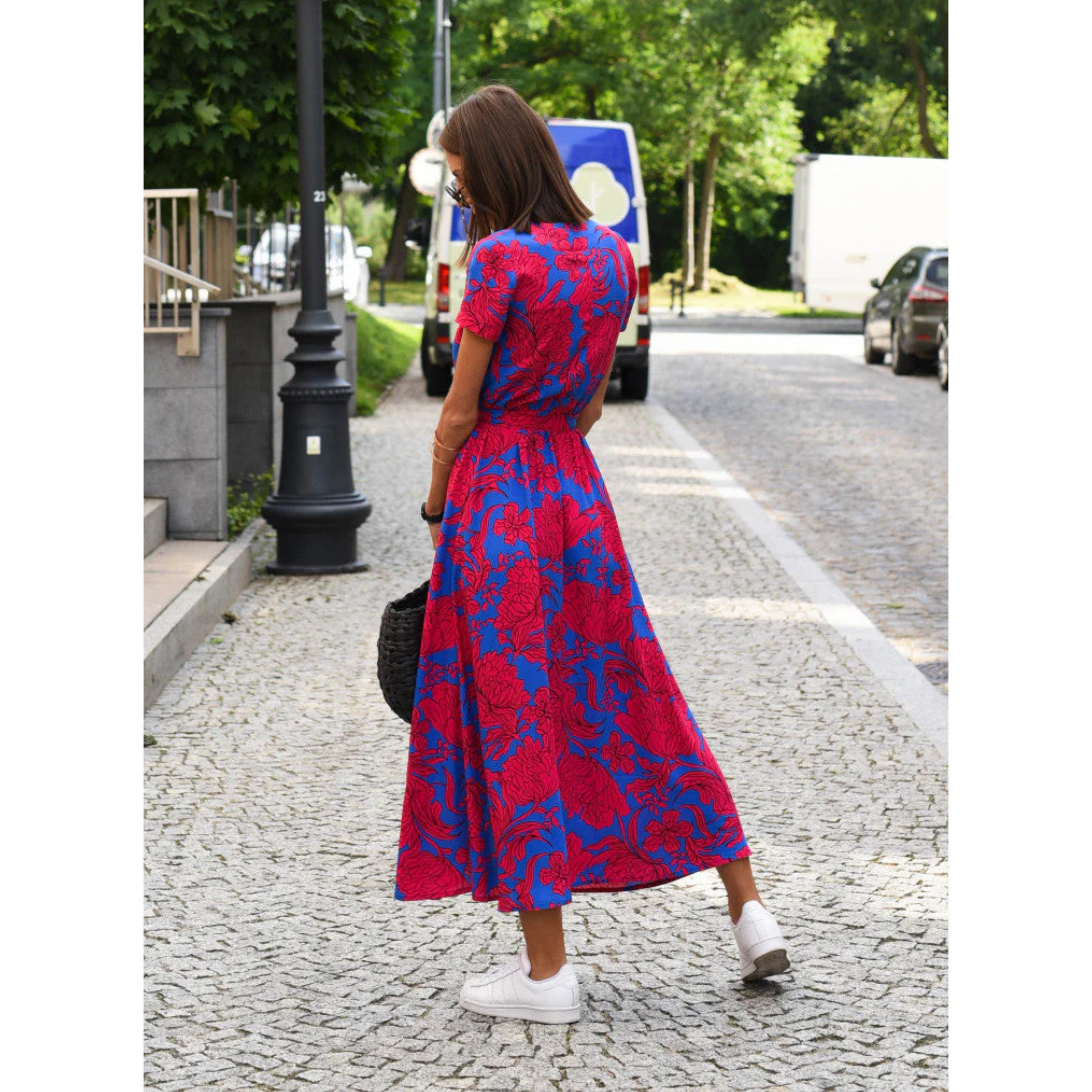 Maxi Dress V Neck Floral Print for Women | Perfect for Summer