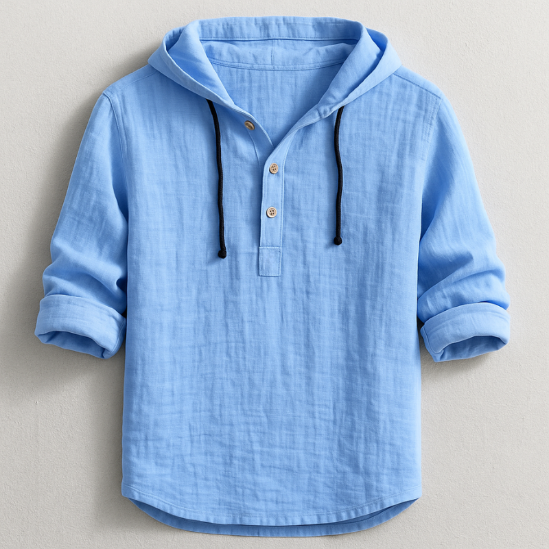 Hooded Shirt Linen Blend for Men