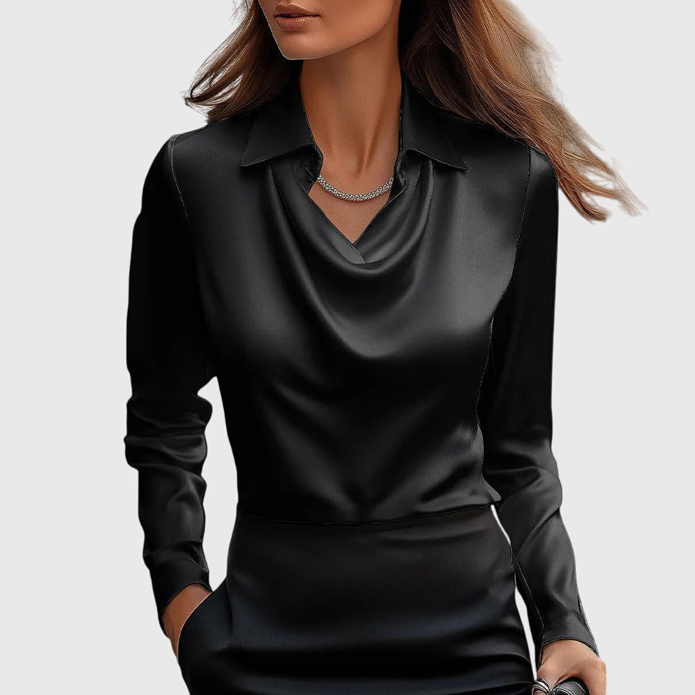 Blouse Cowl Neck Satin for Women