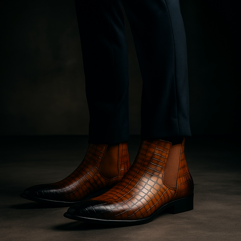Chelsea Boots Snakeskin Textured for Men