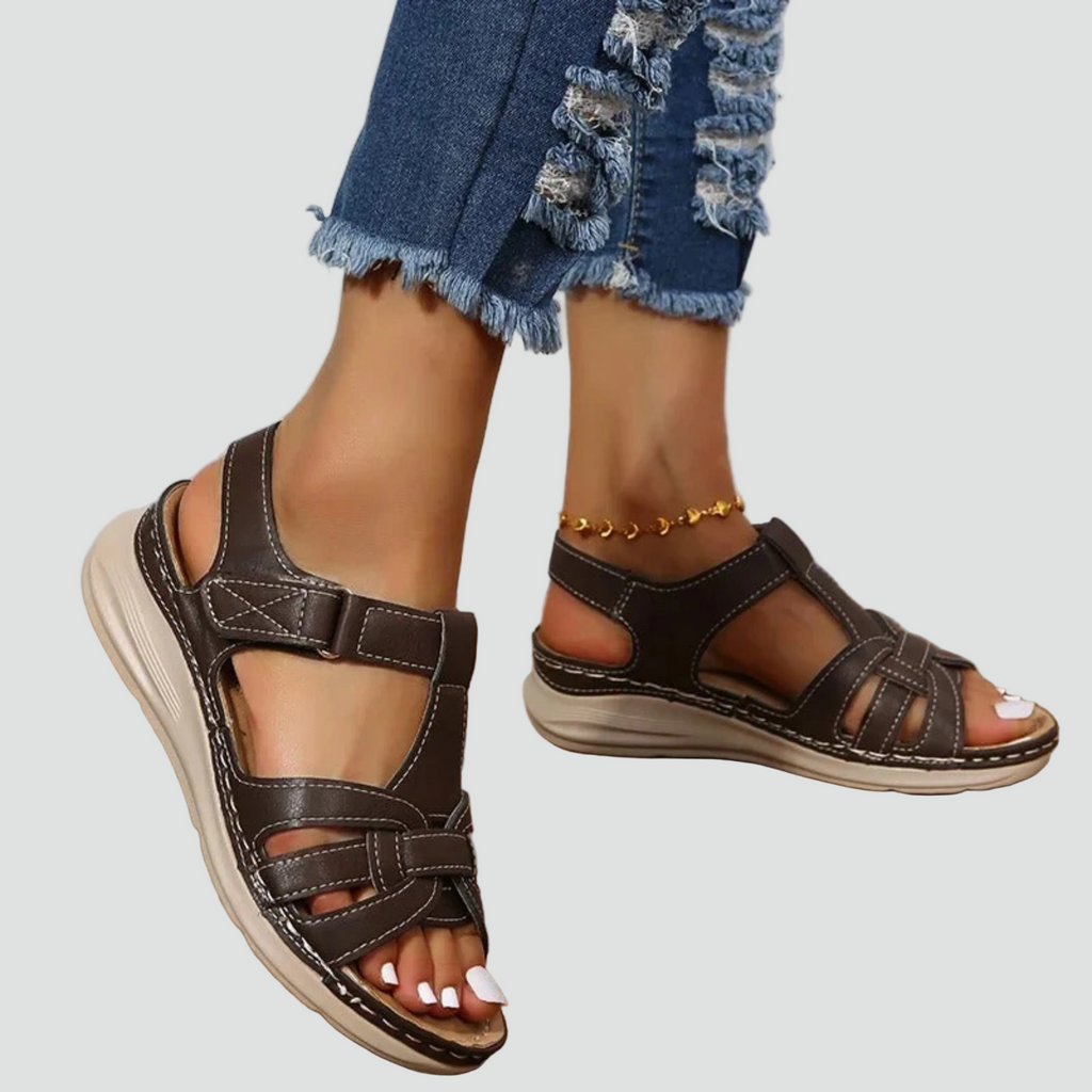 Orthopedic Sandals Leather Adjustable Straps for Women | Perfect for Everyday Wear