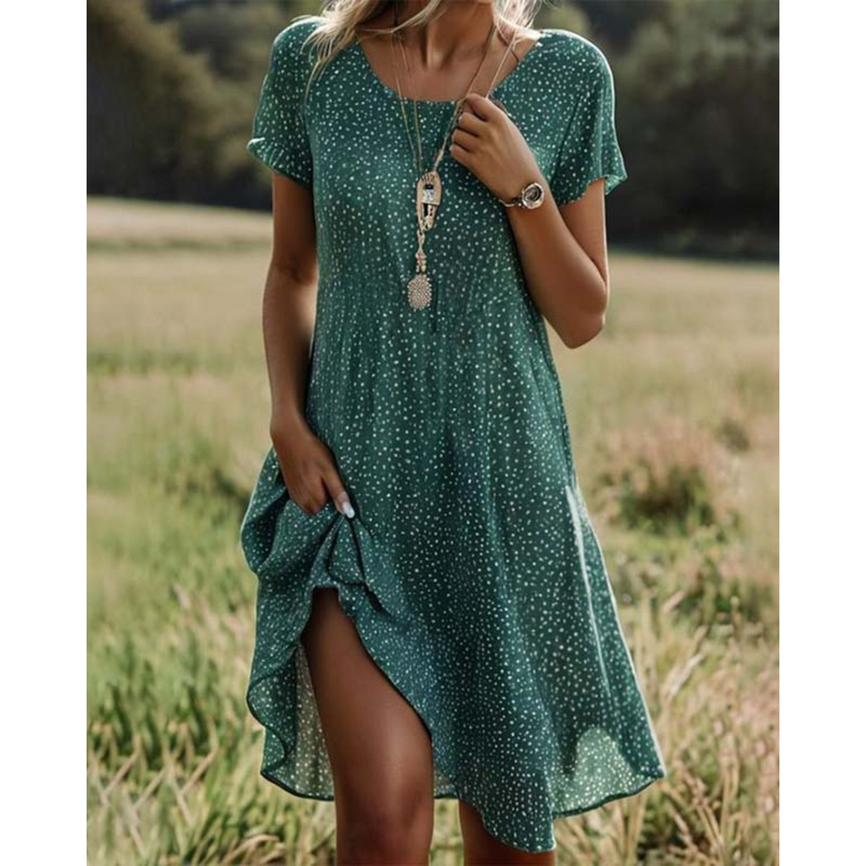 Midi Dress Geometric Pattern for Women | Perfect for Summer
