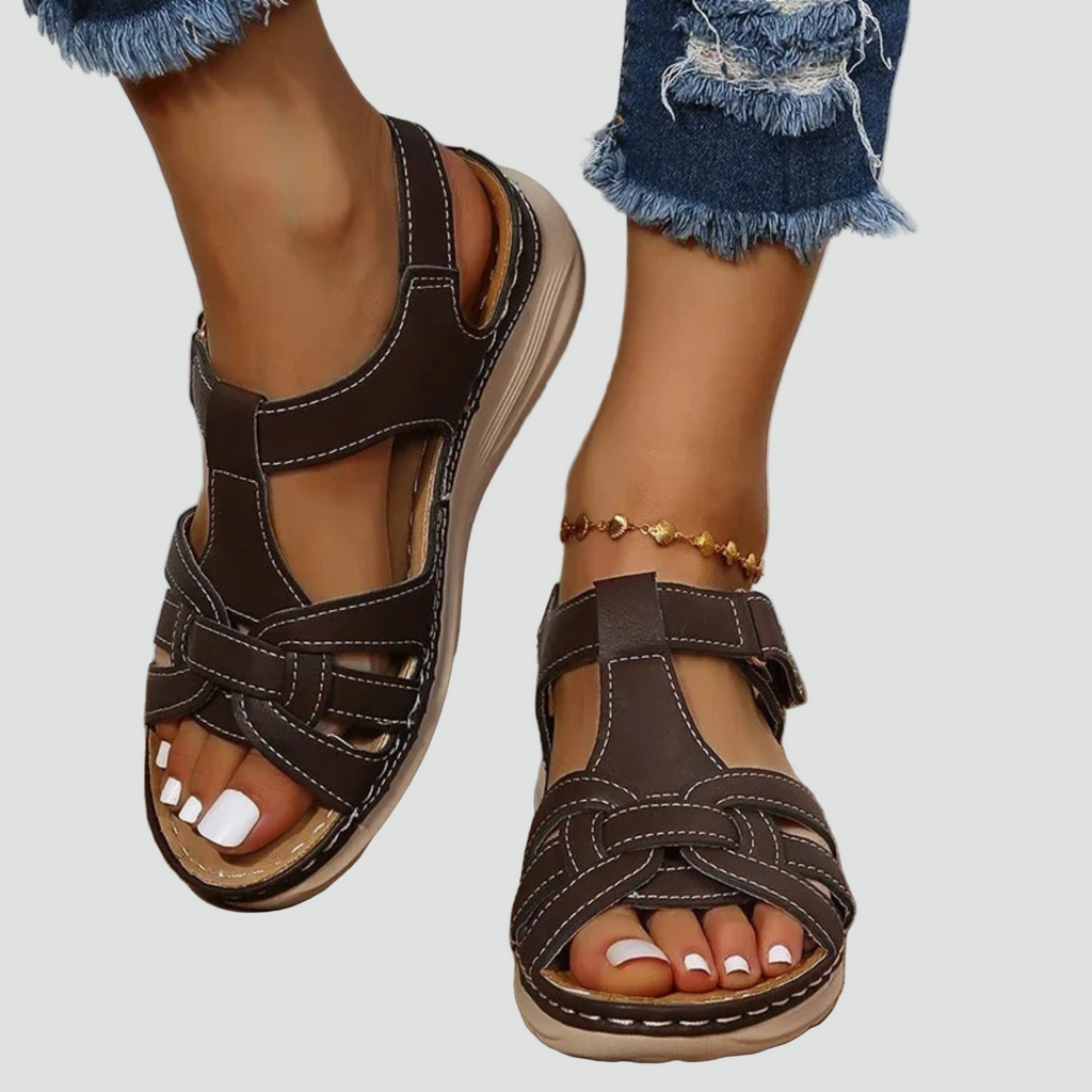 Orthopedic Sandals Leather Adjustable Straps for Women | Perfect for Everyday Wear