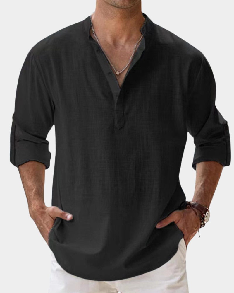 Casual Long Sleeve Shirt Cotton Linen for Men | Perfect for Everyday Wear