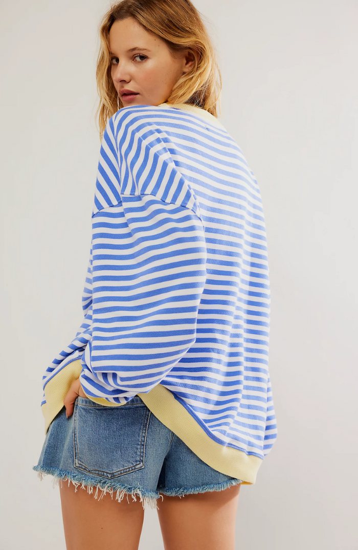 Pullover Sweatshirt Striped Design for Women