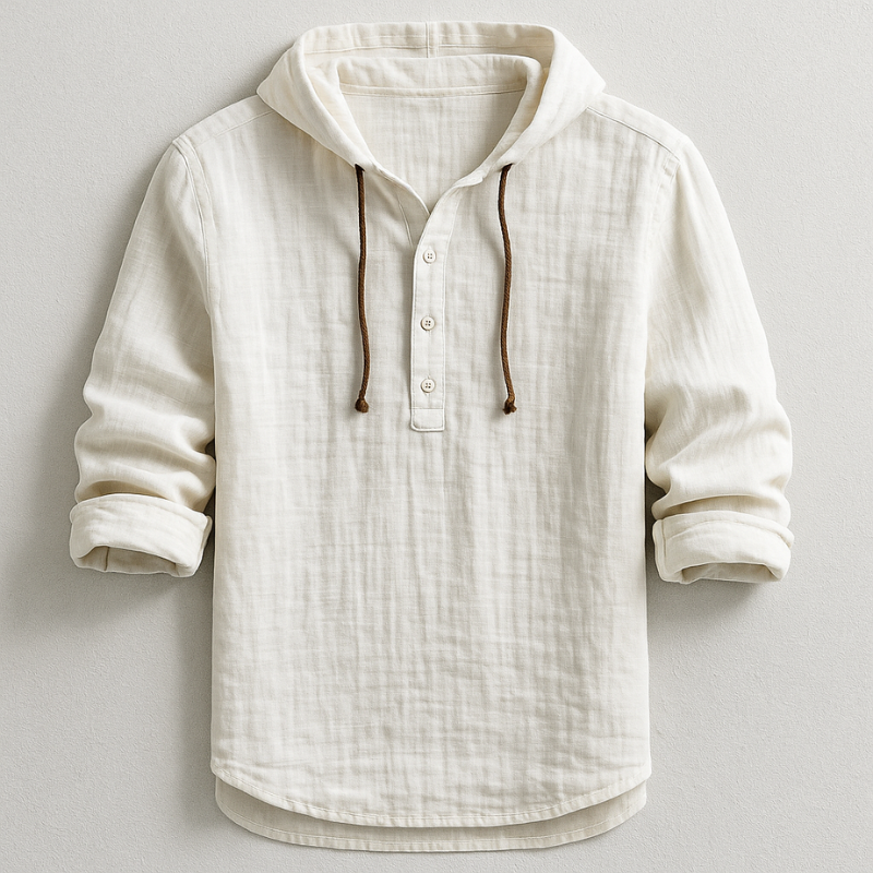 Hooded Shirt Linen Blend for Men