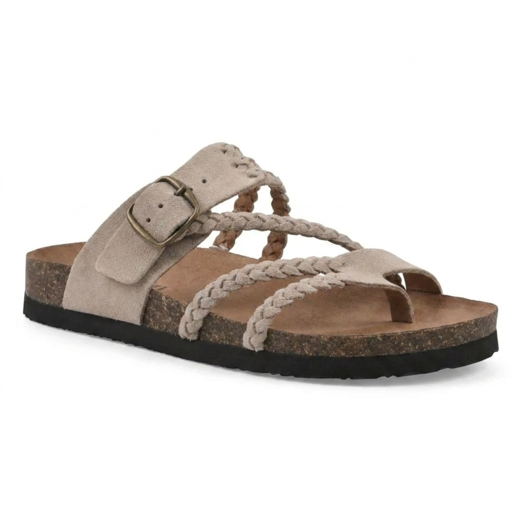 Braided Cork Sandals with Adjustable Buckle for Women | Perfect for Summer