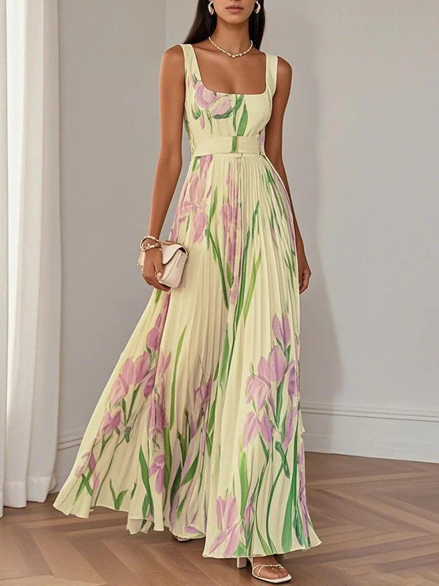 Maxi Dress Pleated Floral for Women