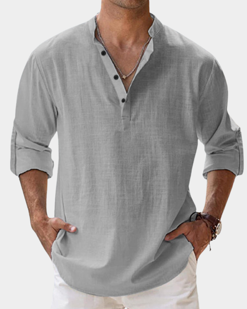 Casual Long Sleeve Shirt Cotton Linen for Men | Perfect for Everyday Wear
