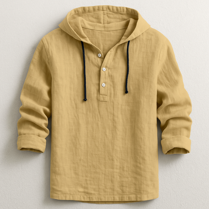 Hooded Shirt Linen Blend for Men