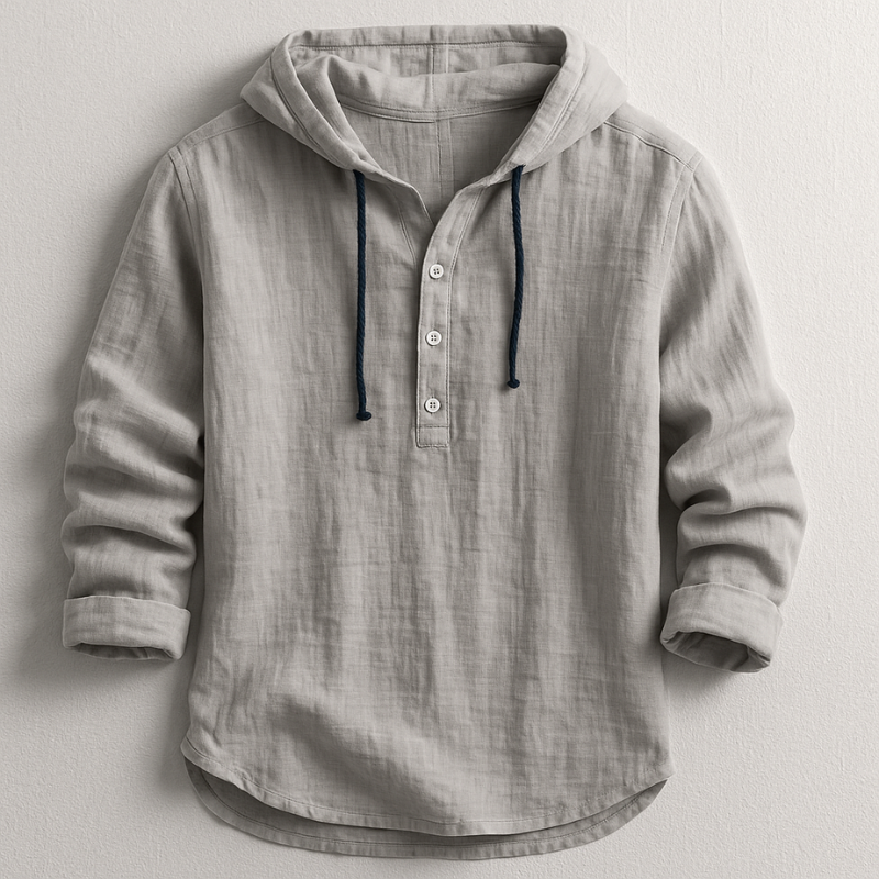 Hooded Shirt Linen Blend for Men