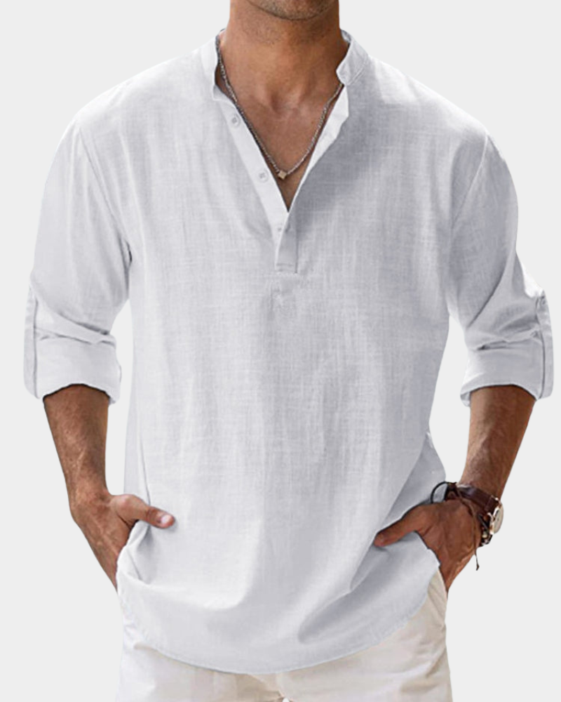 Casual Long Sleeve Shirt Cotton Linen for Men | Perfect for Everyday Wear