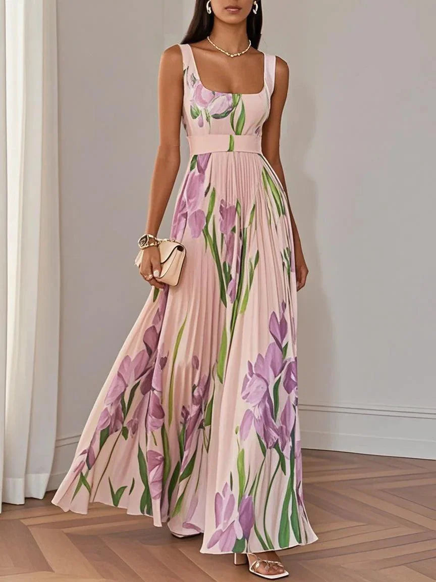 Maxi Dress Pleated Floral for Women