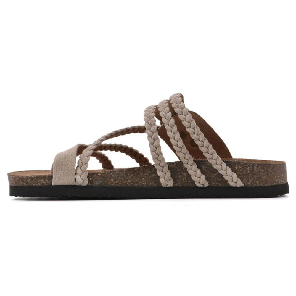 Braided Cork Sandals with Adjustable Buckle for Women | Perfect for Summer