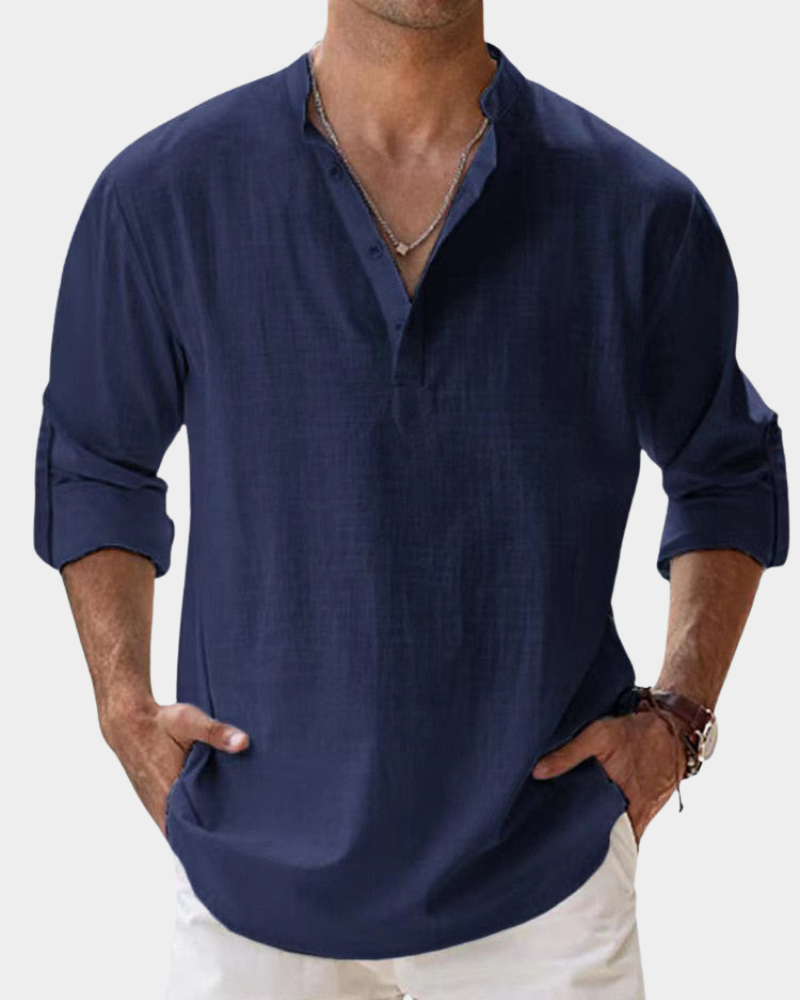 Casual Long Sleeve Shirt Cotton Linen for Men | Perfect for Everyday Wear