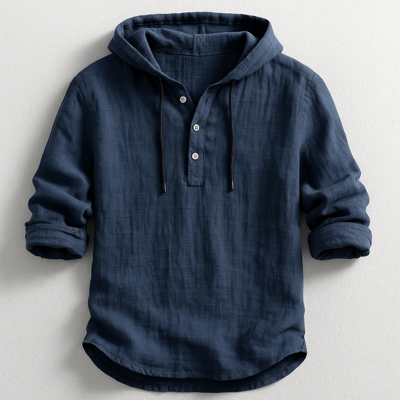 Hooded Shirt Linen Blend for Men