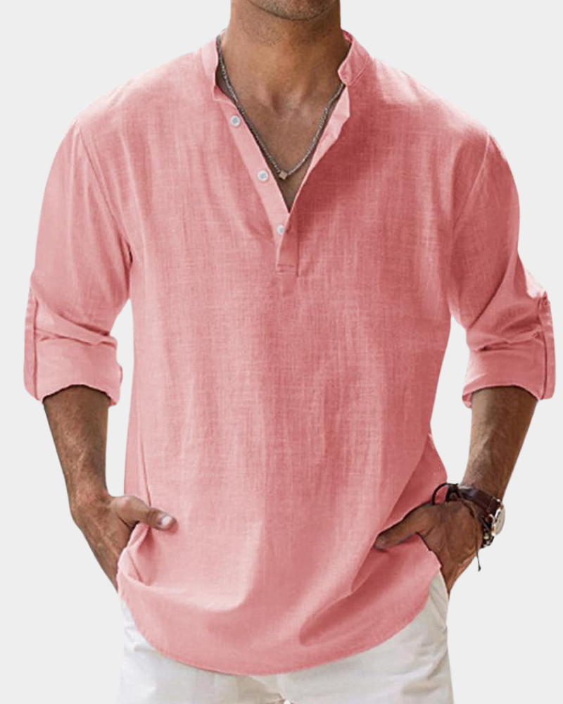 Casual Long Sleeve Shirt Cotton Linen for Men | Perfect for Everyday Wear