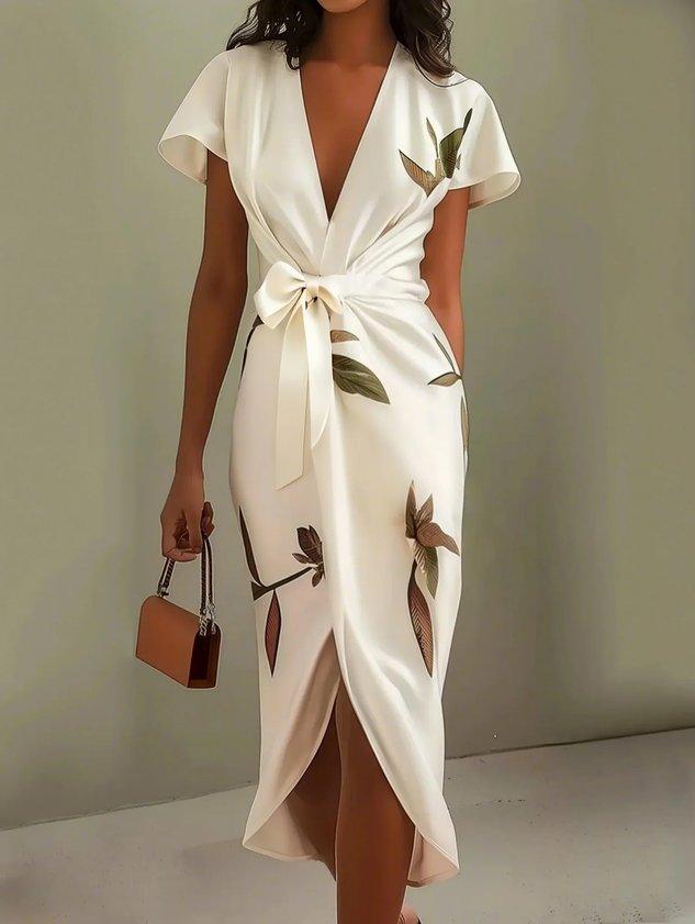 Wrap Dress Printed Belt for Women