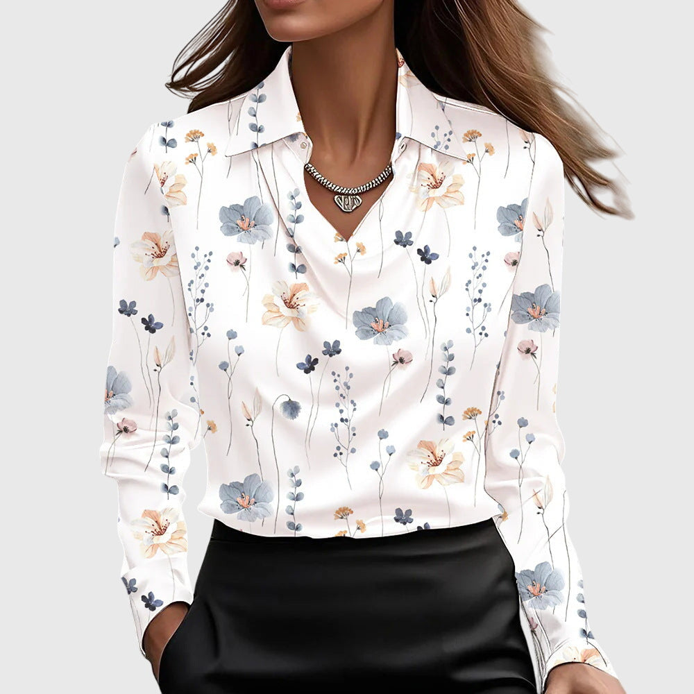 Blouse Cowl Neck Satin for Women