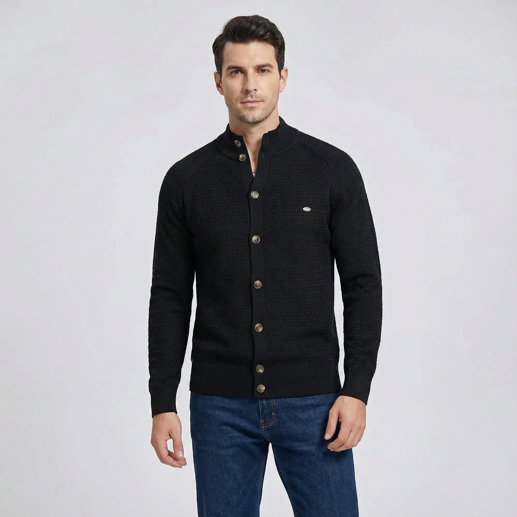 Stand-Up Collar Cardigan for Men