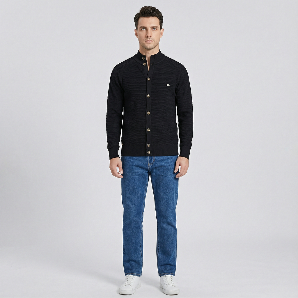 Stand-Up Collar Cardigan for Men