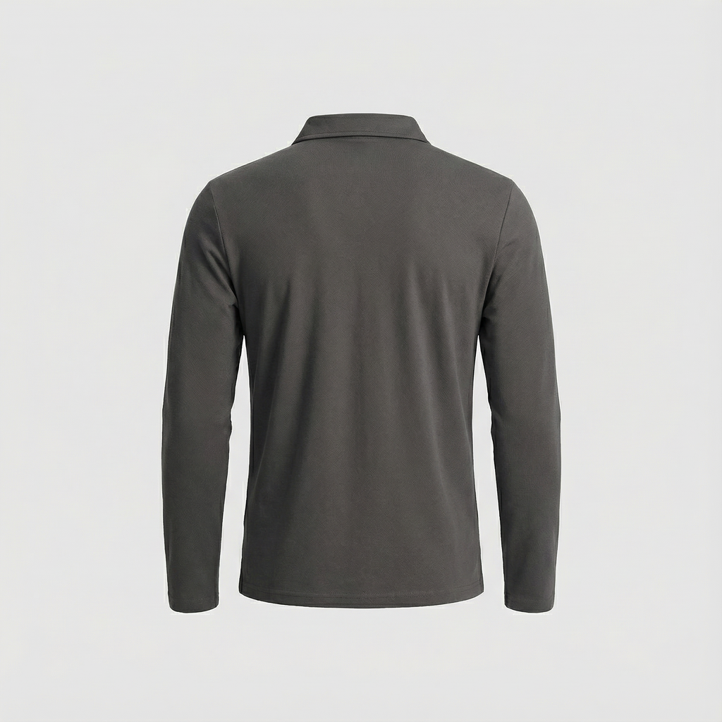 Elegant Long Sleeve Polo Shirt for Men
