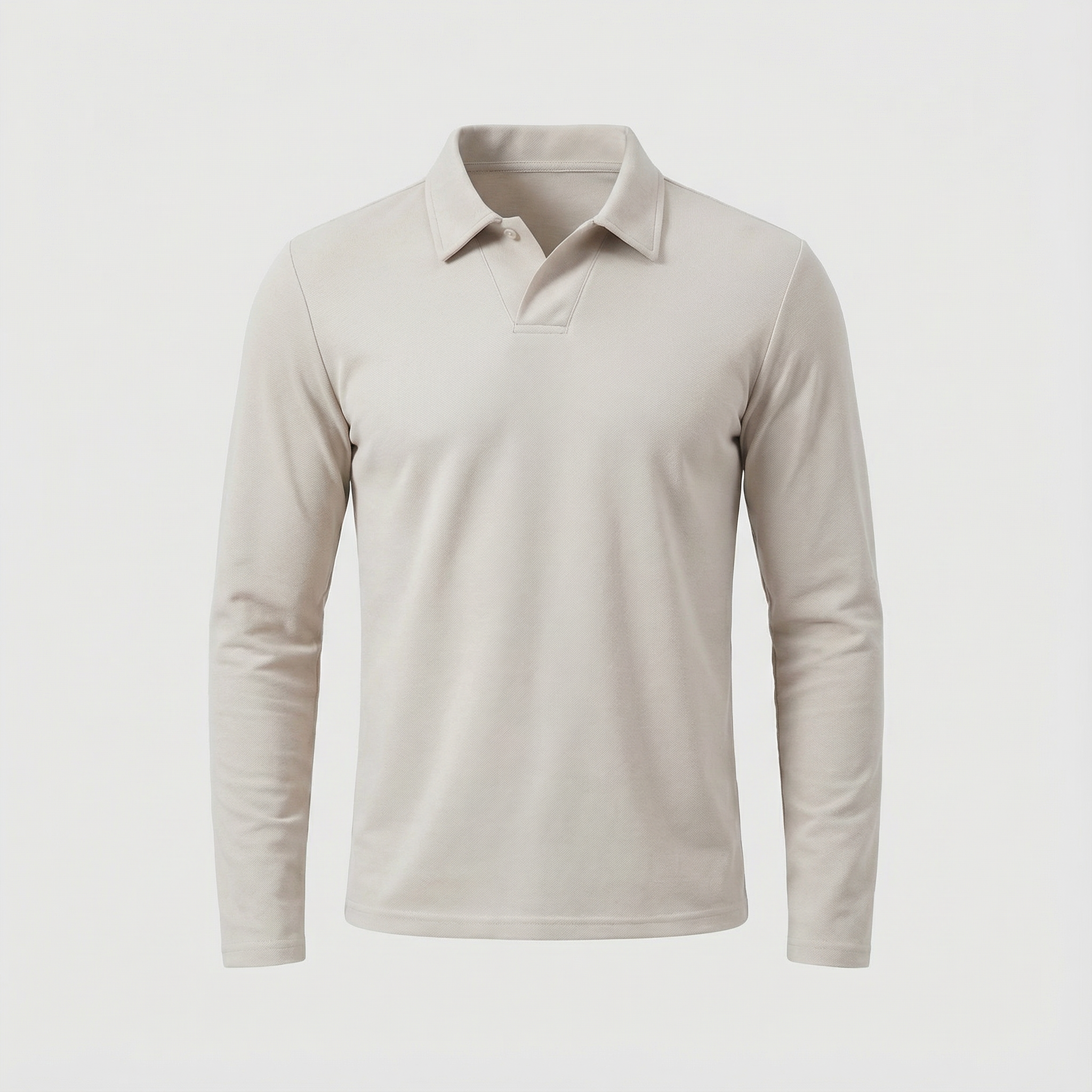 Elegant Long Sleeve Polo Shirt for Men