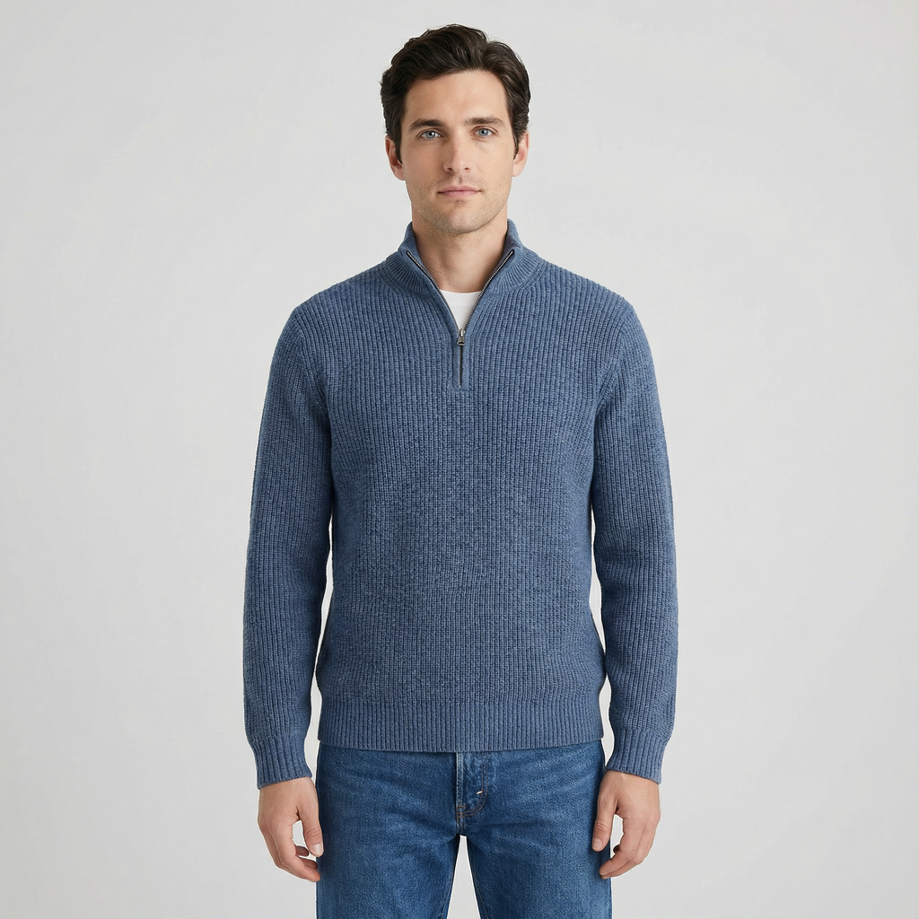Ribbed Knit Pullover for Men