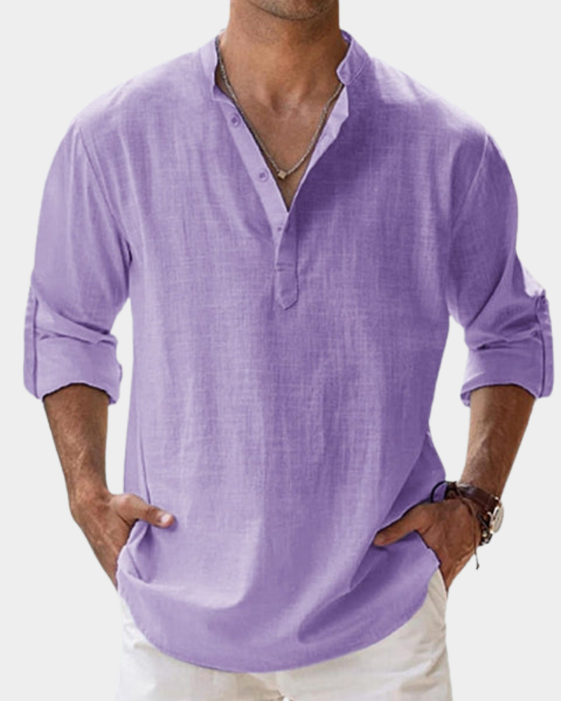 Casual Long Sleeve Shirt Cotton Linen for Men | Perfect for Everyday Wear