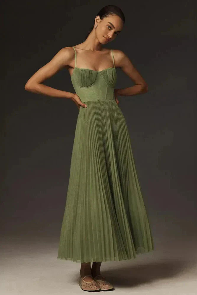 Midi Dress Pleated Tulle for Women | Perfect for Going Out