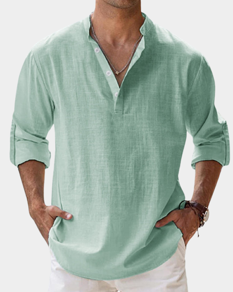 Casual Long Sleeve Shirt Cotton Linen for Men | Perfect for Everyday Wear