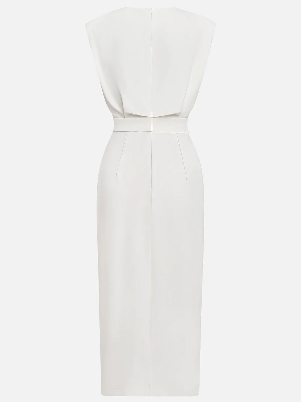 Midi Dress Round Neck Button Detail for Women