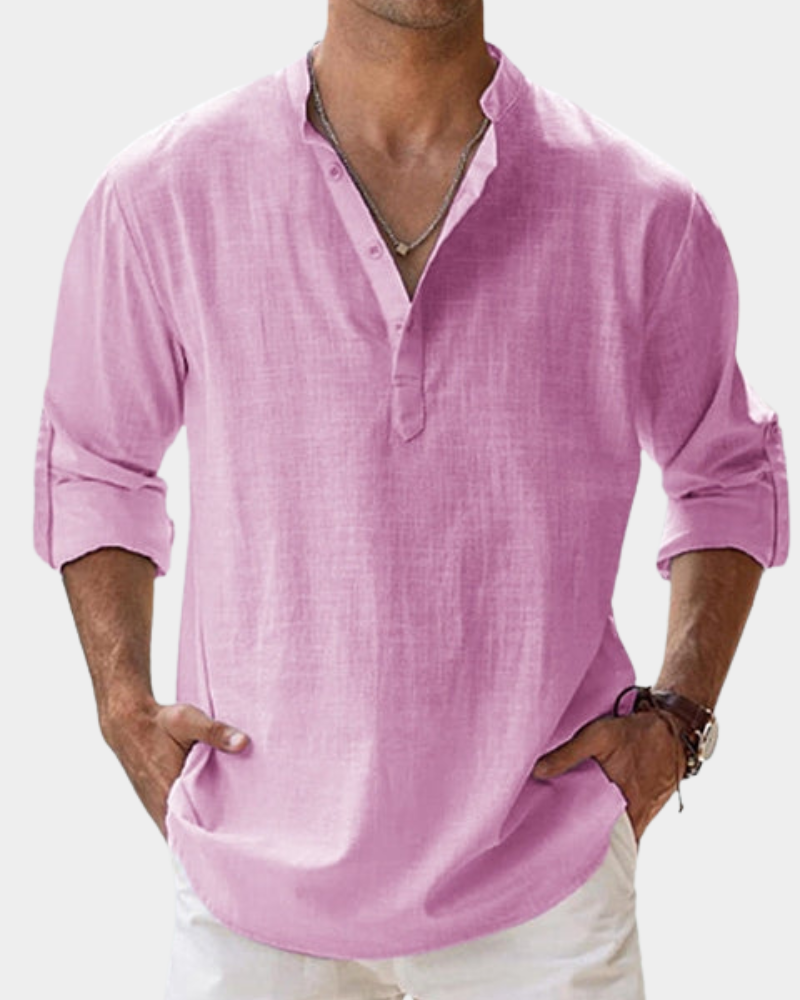 Casual Long Sleeve Shirt Cotton Linen for Men | Perfect for Everyday Wear