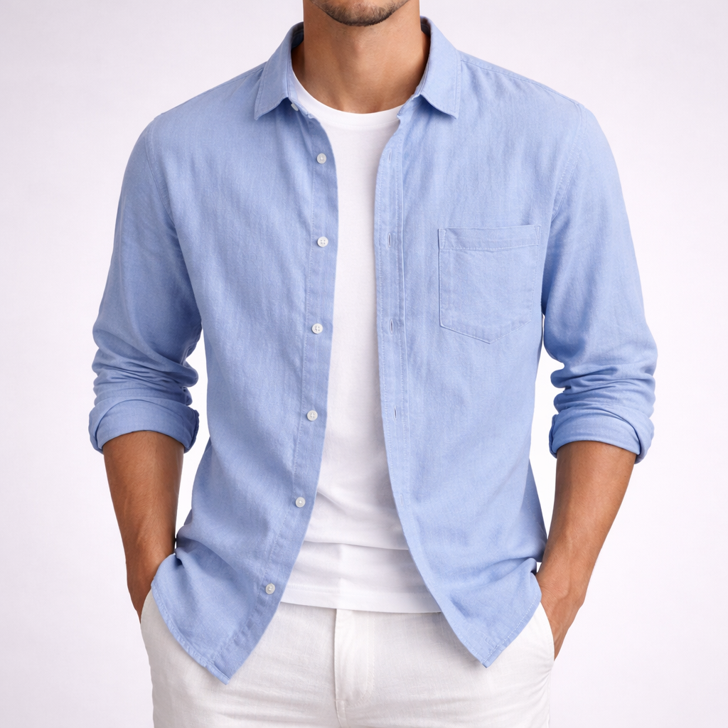 Button-Up Shirt Long Sleeve for Men