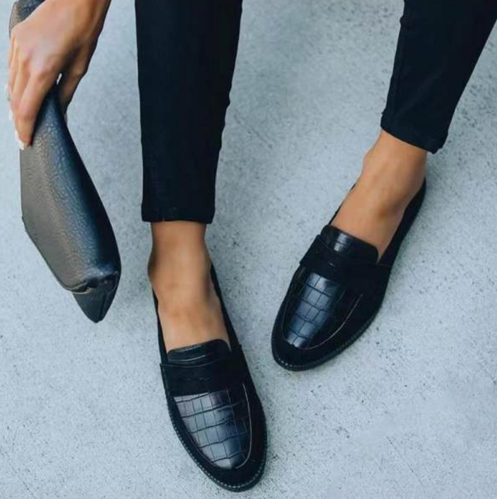 Loafers Croc-Embossed Slip-On for Women