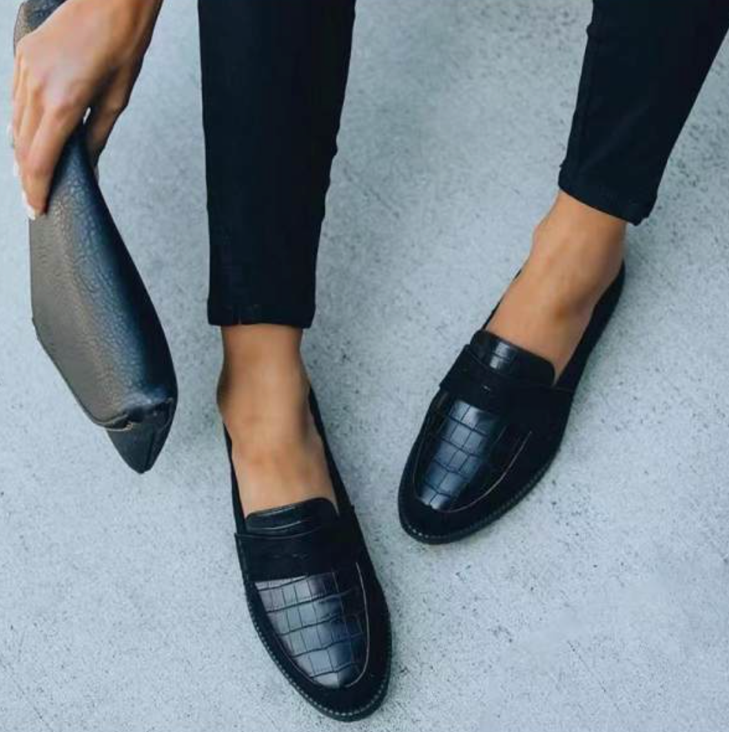 Loafers Croc-Embossed Slip-On for Women