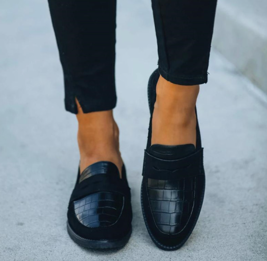 Loafers Croc-Embossed Slip-On for Women