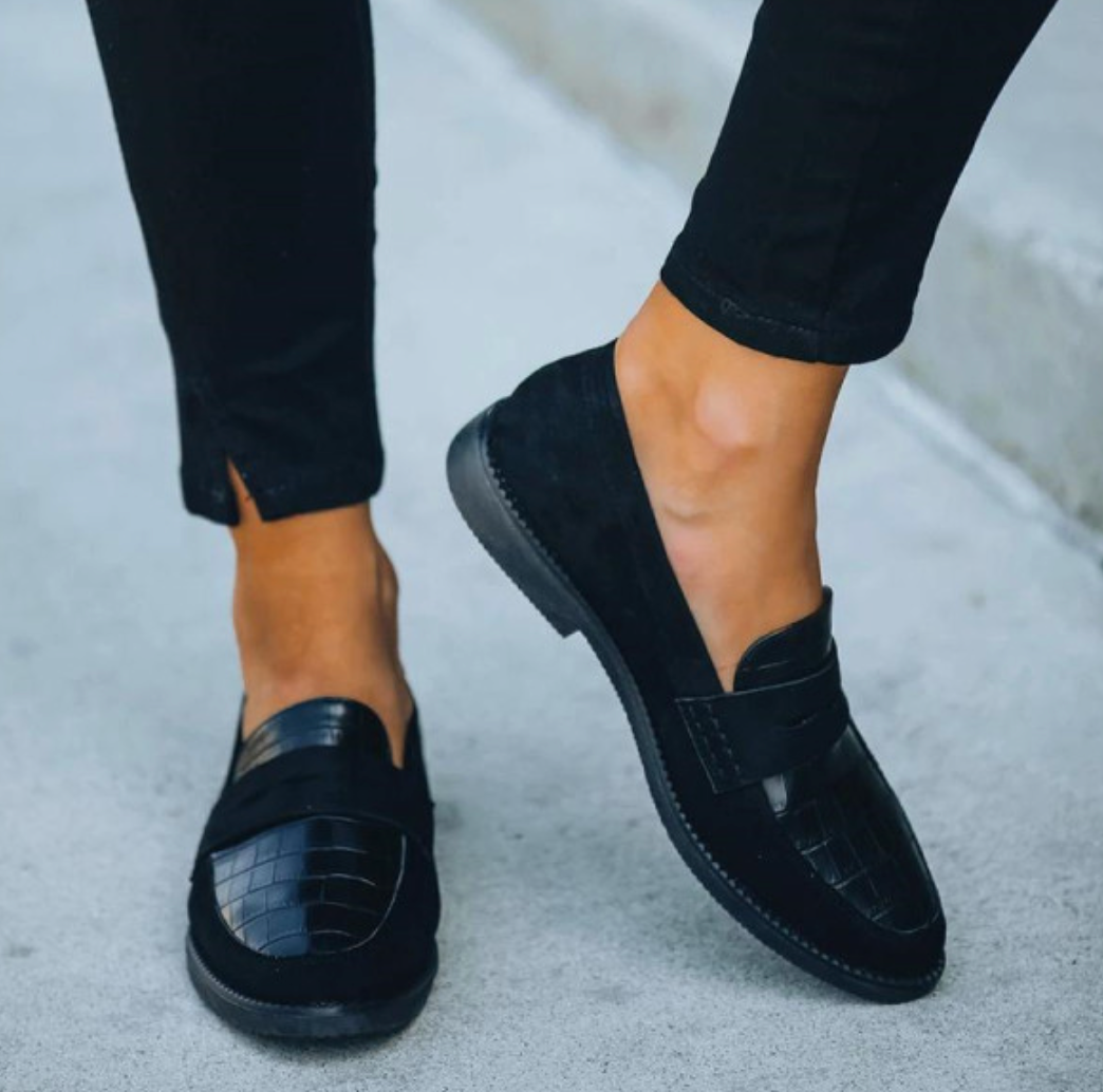 Loafers Croc-Embossed Slip-On for Women
