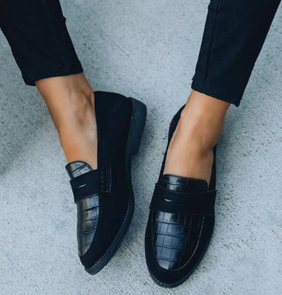 Loafers Croc-Embossed Slip-On for Women