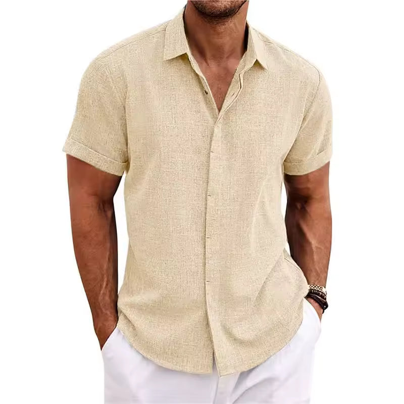 Short-Sleeve Button-Up Shirt for Men