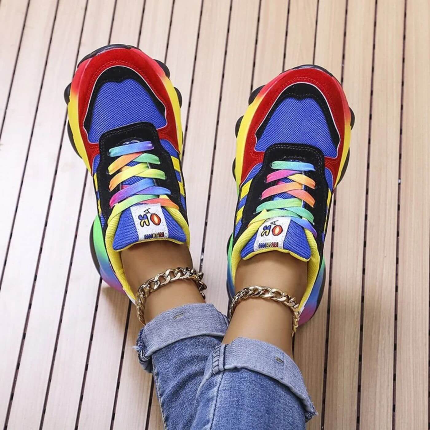Sneakers Thick-Soled Lace-Up for Women