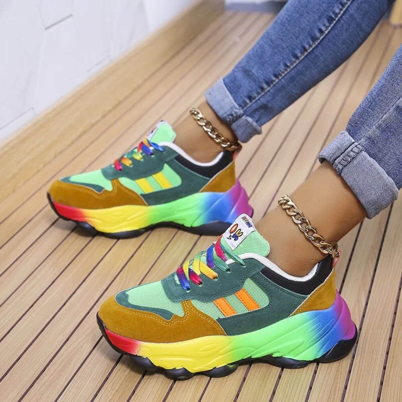 Sneakers Thick-Soled Lace-Up for Women