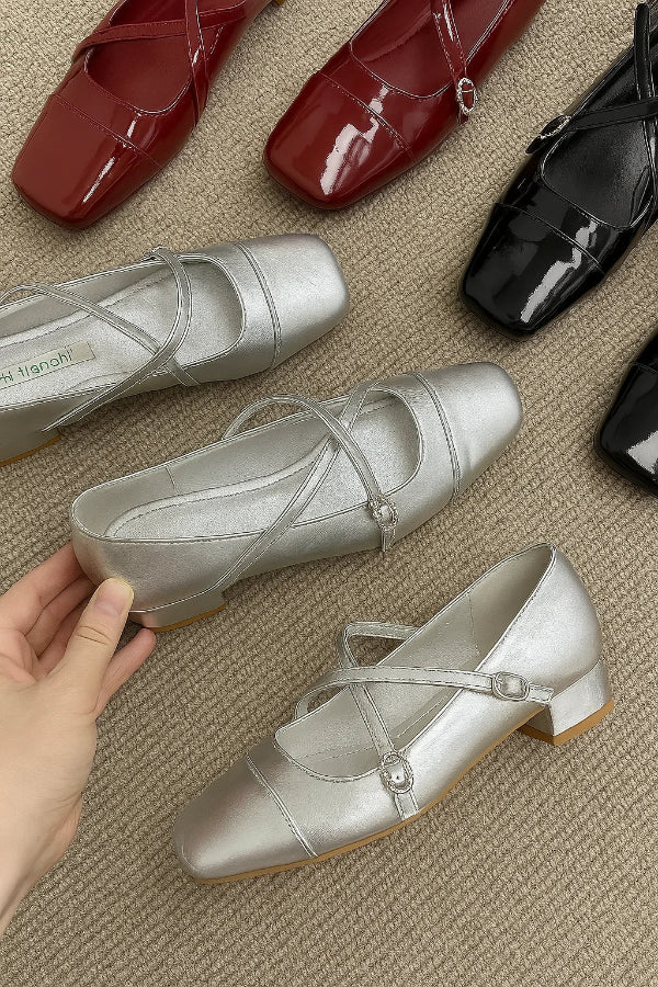 Mary Janes Adjustable Strap Flats for Women