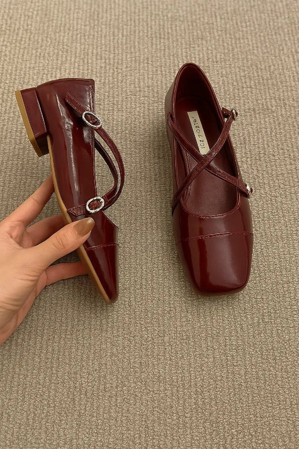 Mary Janes Adjustable Strap Flats for Women