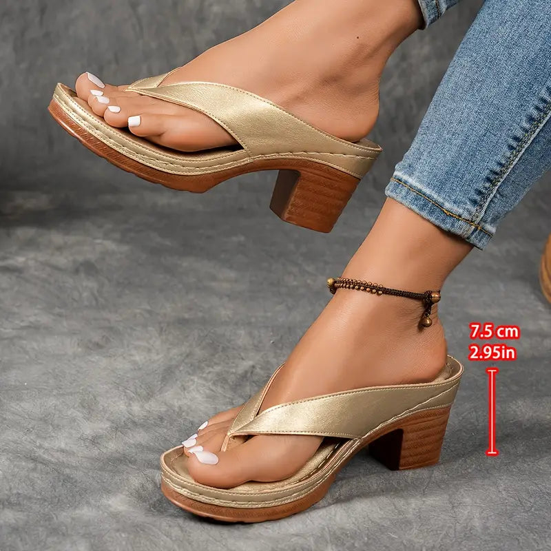 Sandals Open-Toed Block Heel for Women