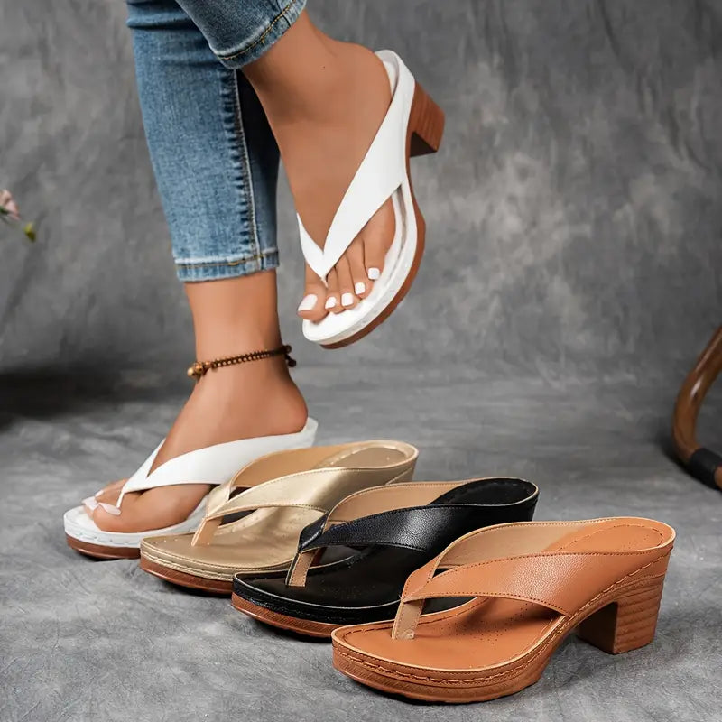 Sandals Open-Toed Block Heel for Women