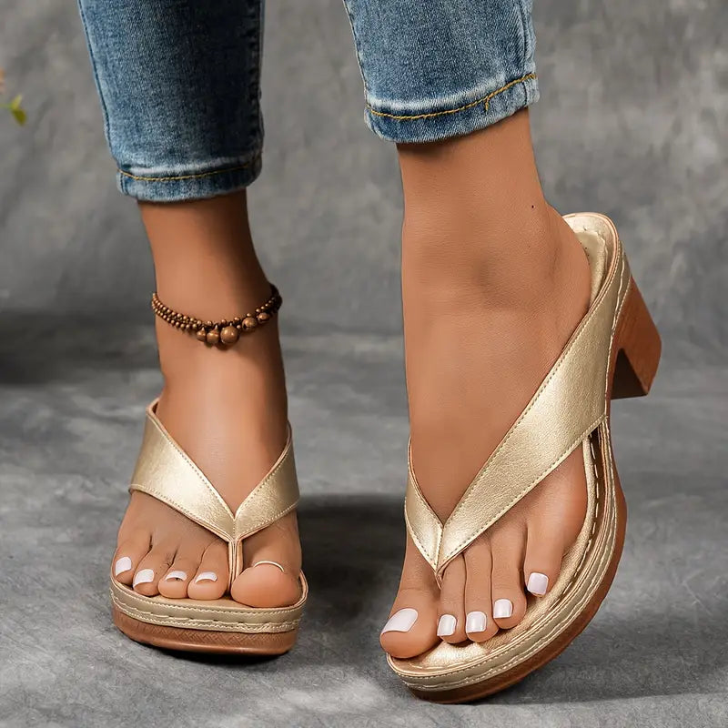 Sandals Open-Toed Block Heel for Women